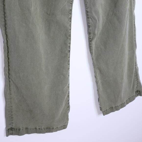 PAIGE Carly Wide Leg Jeans High Rise Washed Light Olive 4 Pocket Women's 27 - Picture 6 of 12